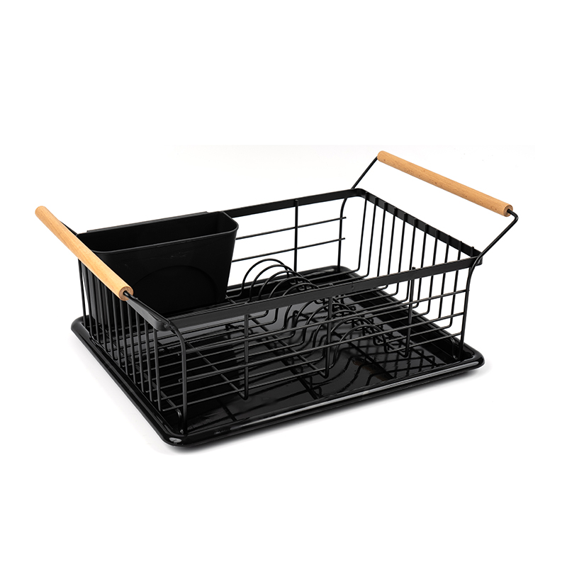 Raca triomú babhla agus pláta le hanla adhmaid