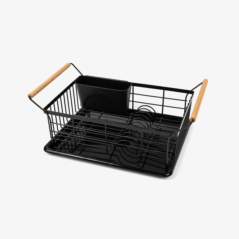 Raca triomú babhla agus pláta le hanla adhmaid