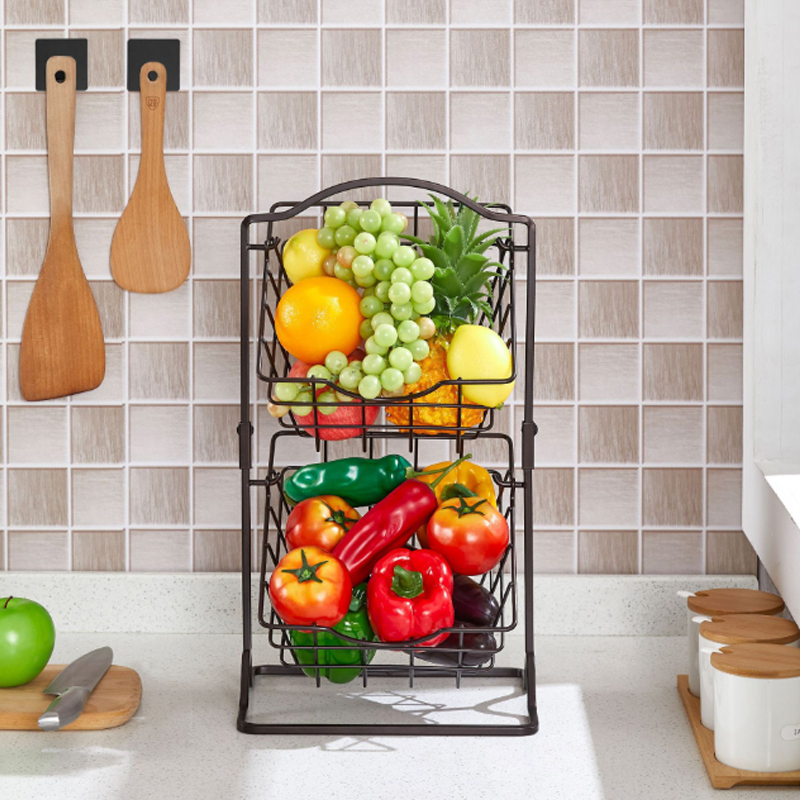 Ciseán Torthaí Miotail 2-Sraith le haghaidh Áiritheoir Cistine